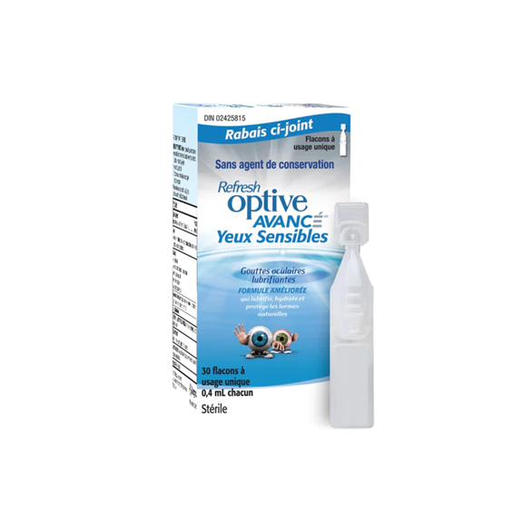 Gouttes - Refresh® Optive Advancé® Yeux Sensibles Solution Ophtalmique Allergan - Ocucalm